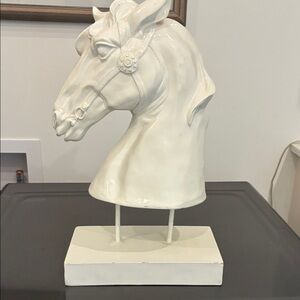 Elegant White Horse Head Sculpture
